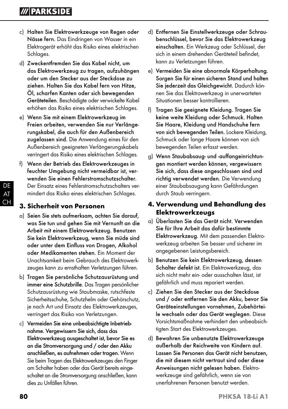 Parkside PHKSA 18-Li A1 User Manual | Page 83 / 94