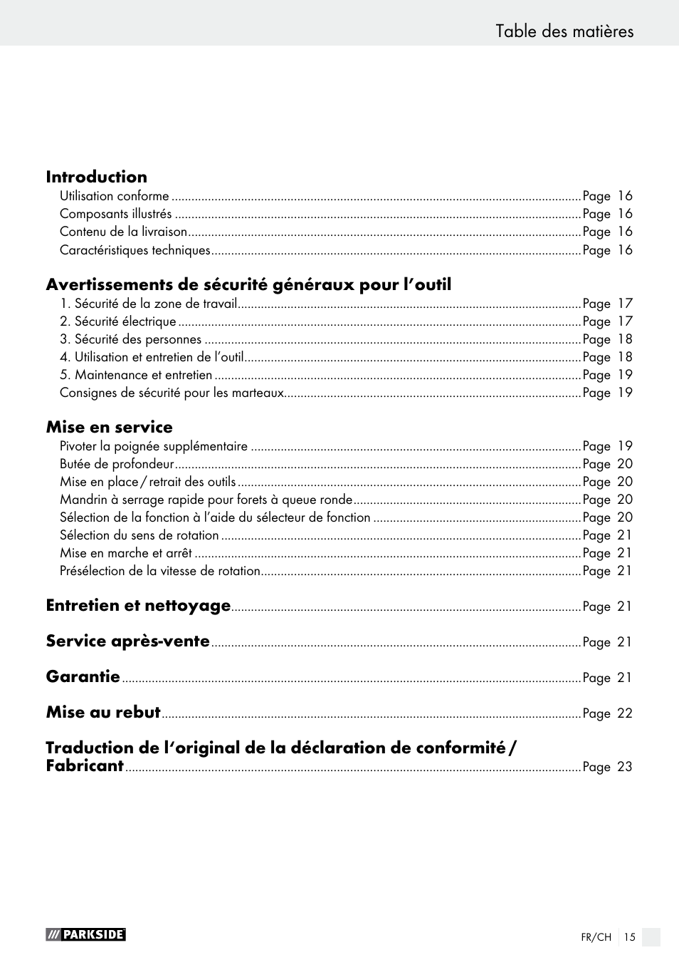 Parkside PBH 1050 A1 User Manual | Page 15 / 43