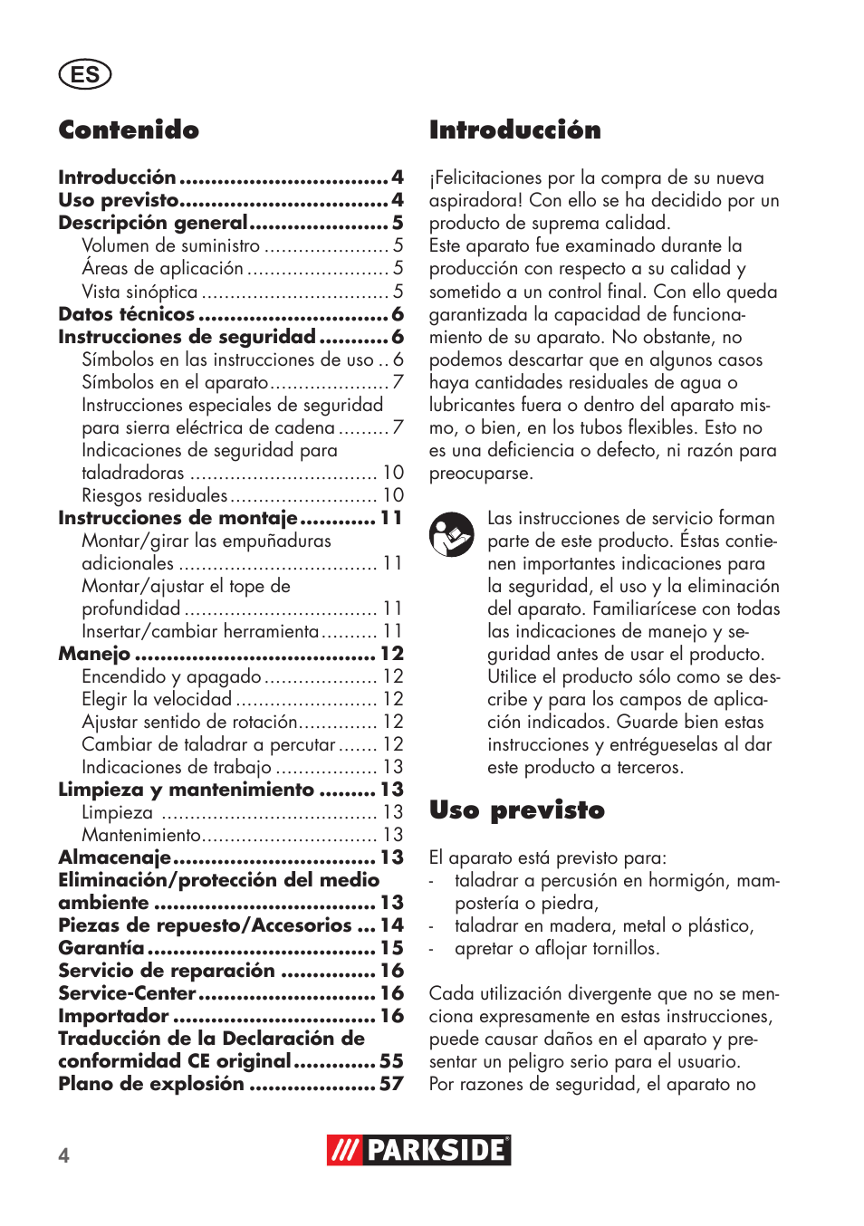 Parkside PSBM 500 B3 User Manual | Page 4 / 60