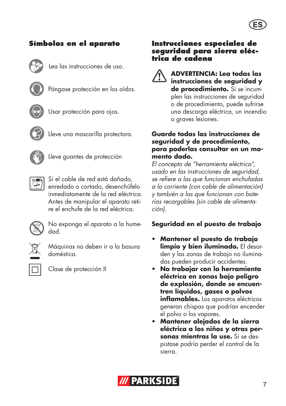 Parkside PSBM 500 B3 User Manual | Page 7 / 60