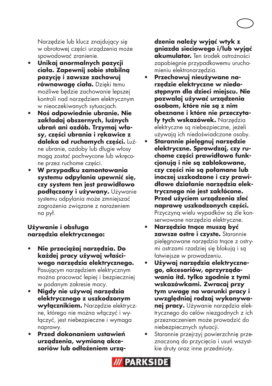 Parkside PSBM 500 B3 User Manual | Page 21 / 96