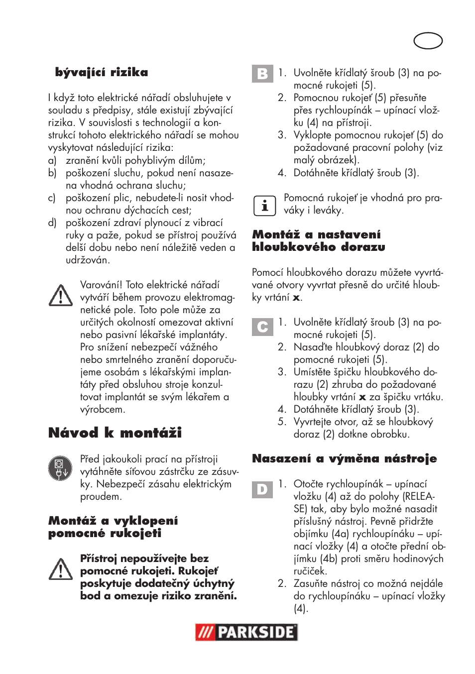 Návod k montáži | Parkside PSBM 500 B3 User Manual | Page 59 / 96