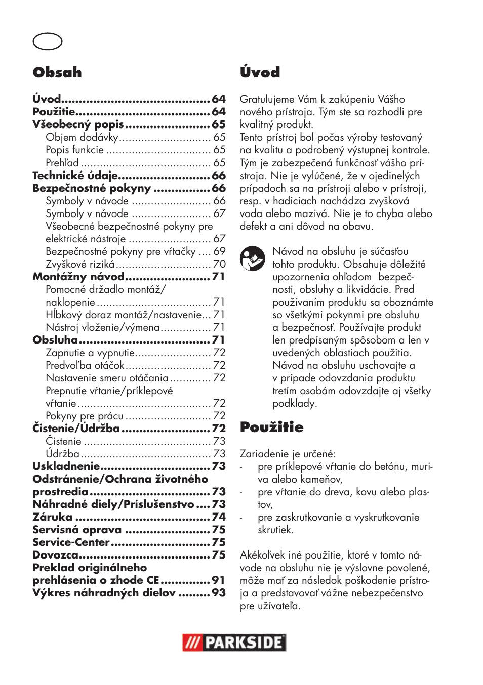 Parkside PSBM 500 B3 User Manual | Page 64 / 96