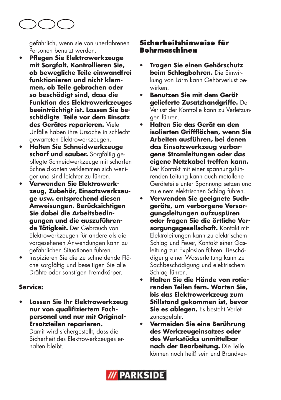 De at ch | Parkside PSBM 500 B3 User Manual | Page 82 / 96