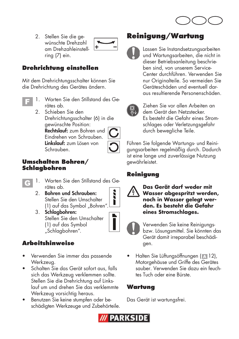 Reinigung/wartung, De at ch | Parkside PSBM 500 B3 User Manual | Page 85 / 96