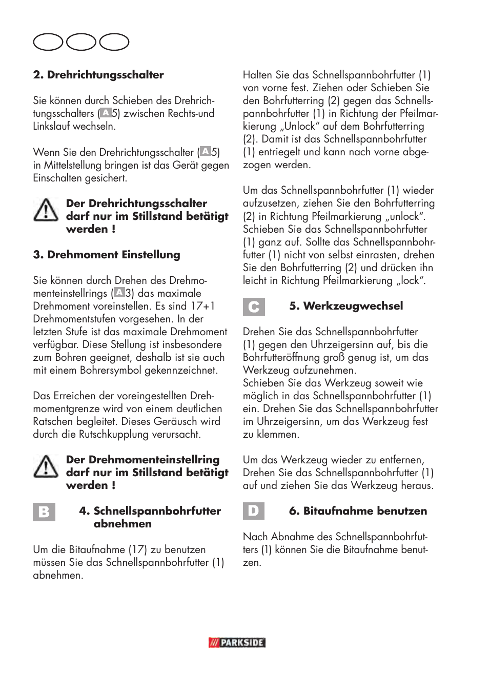 De at ch | Parkside PABSW 10.8 B3 User Manual | Page 14 / 68