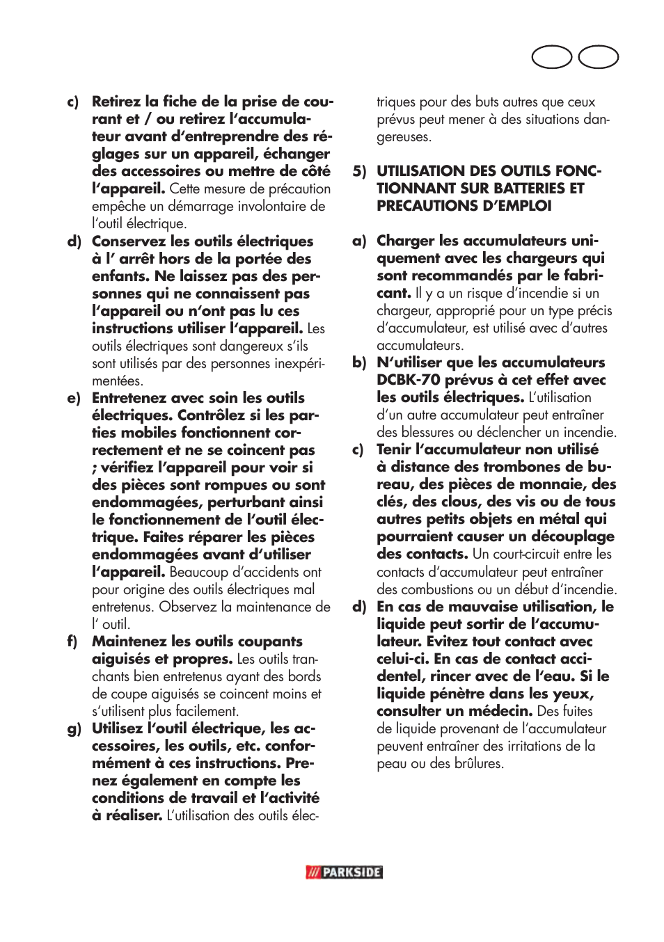 Ch fr | Parkside PABSW 10.8 B3 User Manual | Page 25 / 68