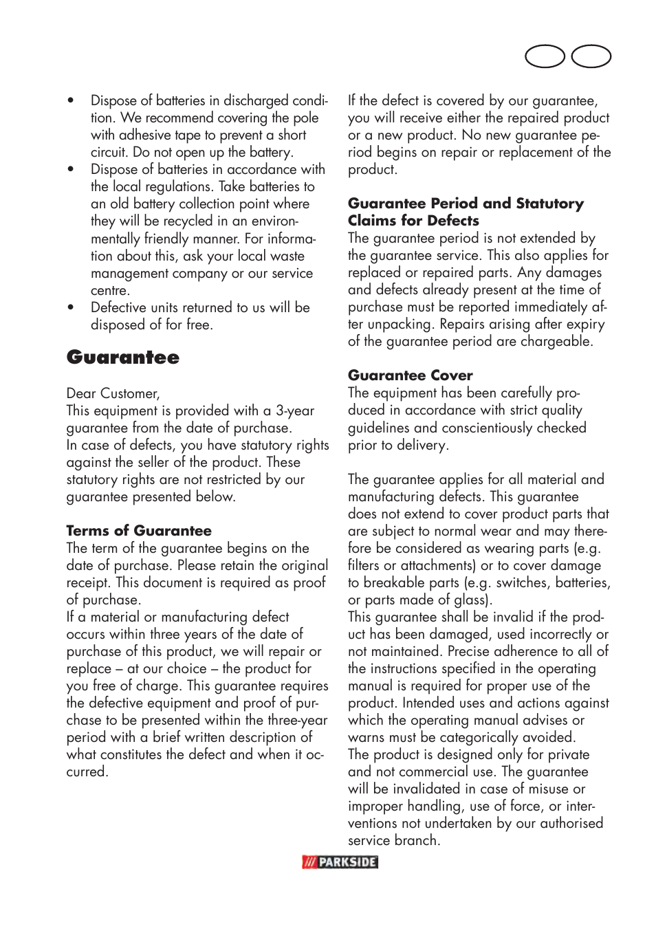 Guarantee, Mt gb | Parkside PABSW 10.8 B3 User Manual | Page 57 / 84