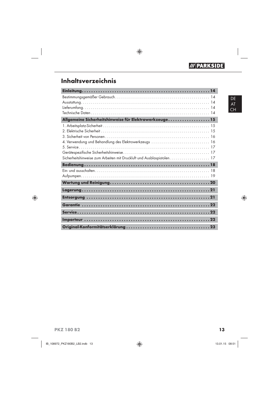 Parkside PKZ 180 B2 User Manual | Page 16 / 38