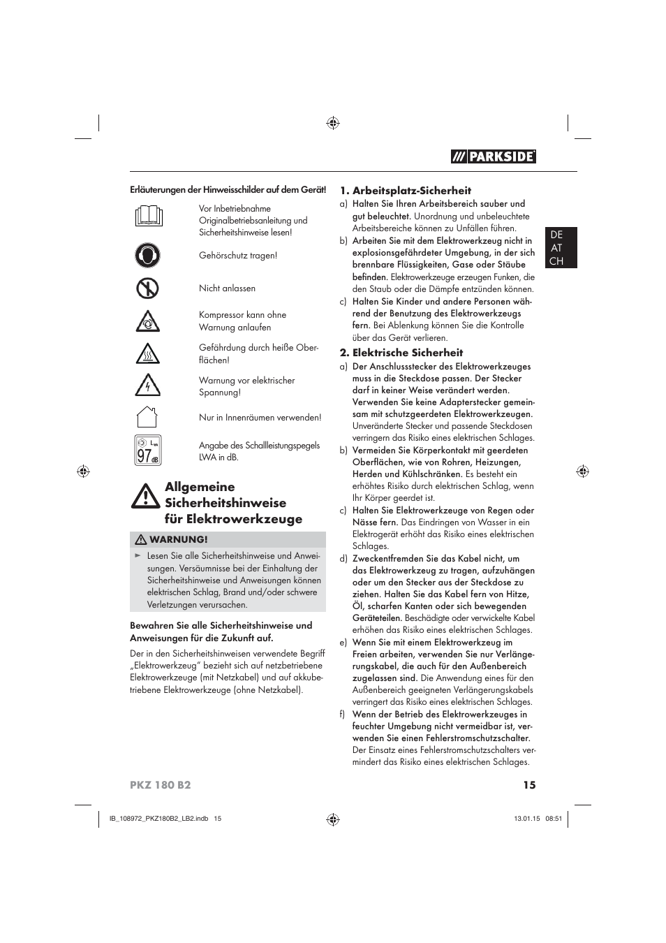 Parkside PKZ 180 B2 User Manual | Page 18 / 38