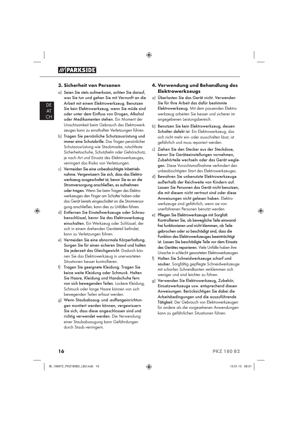 Parkside PKZ 180 B2 User Manual | Page 19 / 38