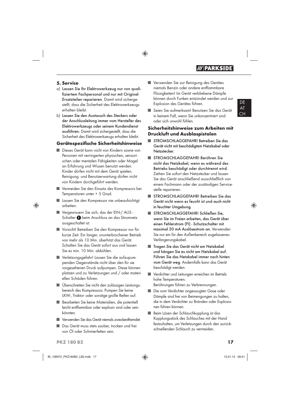Parkside PKZ 180 B2 User Manual | Page 20 / 38