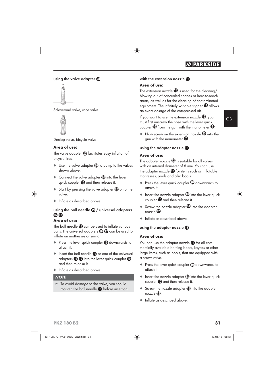 Parkside PKZ 180 B2 User Manual | Page 34 / 38