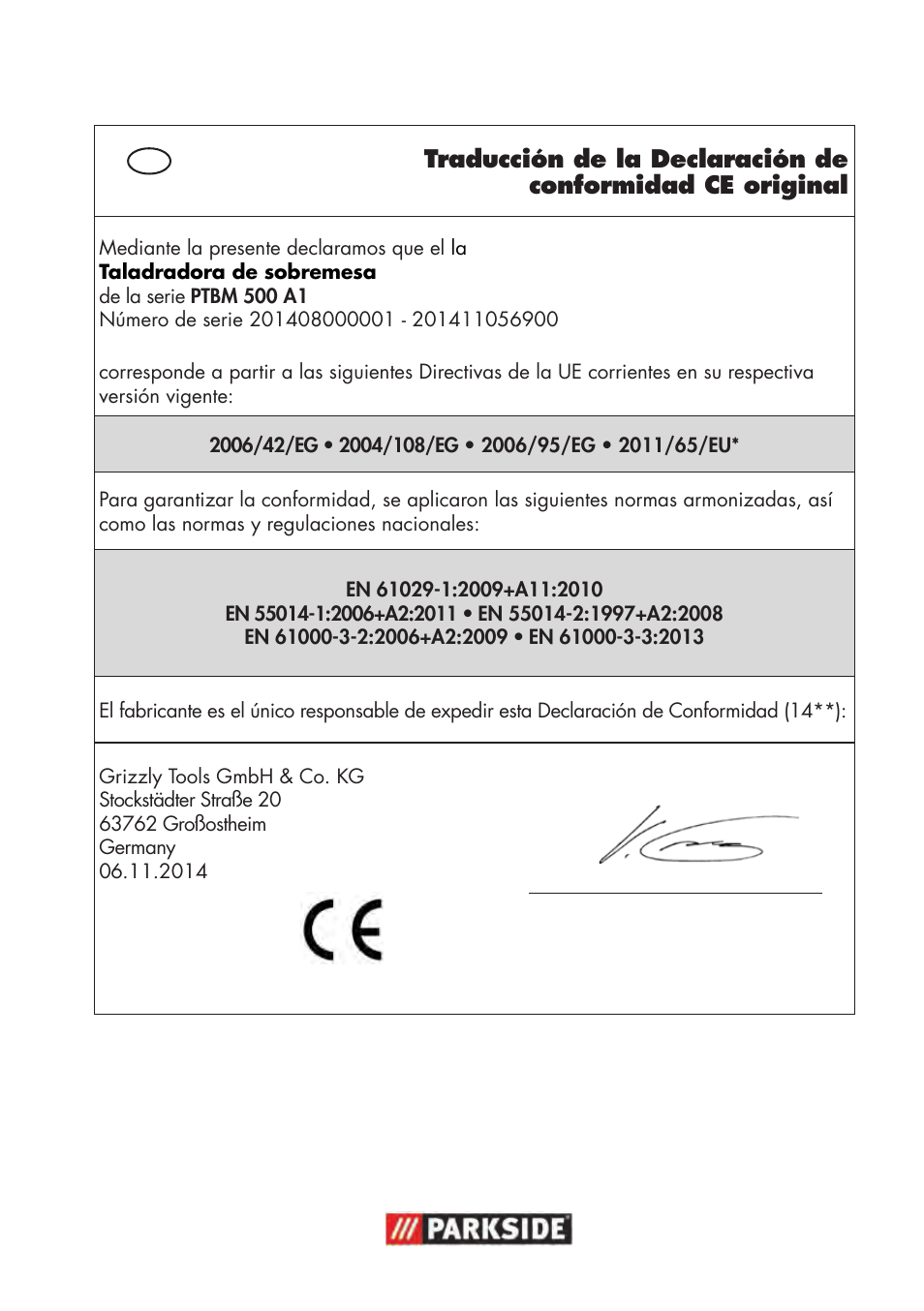 Parkside PTBM 500 A1 User Manual | Page 83 / 90