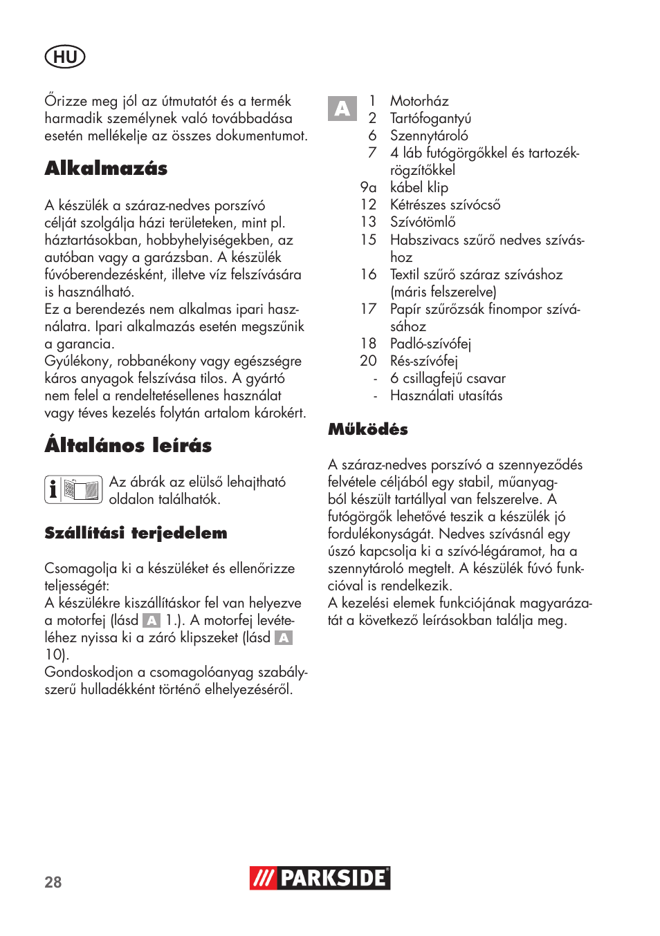 Alkalmazás, Általános leírás | Parkside PNTS 1300 C3 User Manual | Page 28 / 68