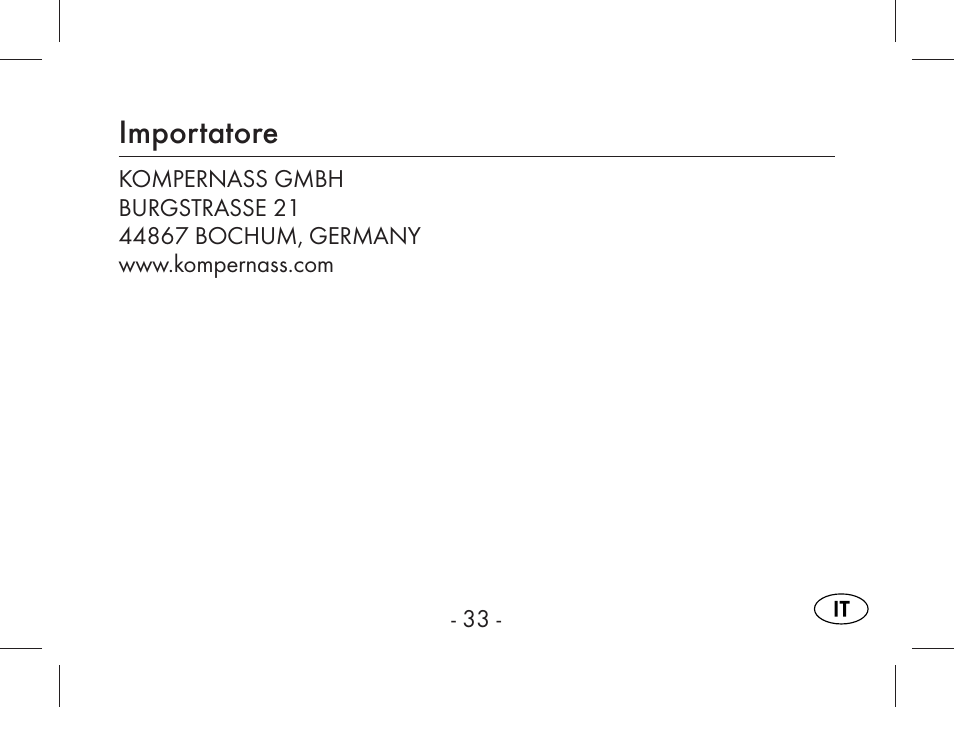 Importatore | Aquapur KH1919 Lint Remover User Manual | Page 34 / 83