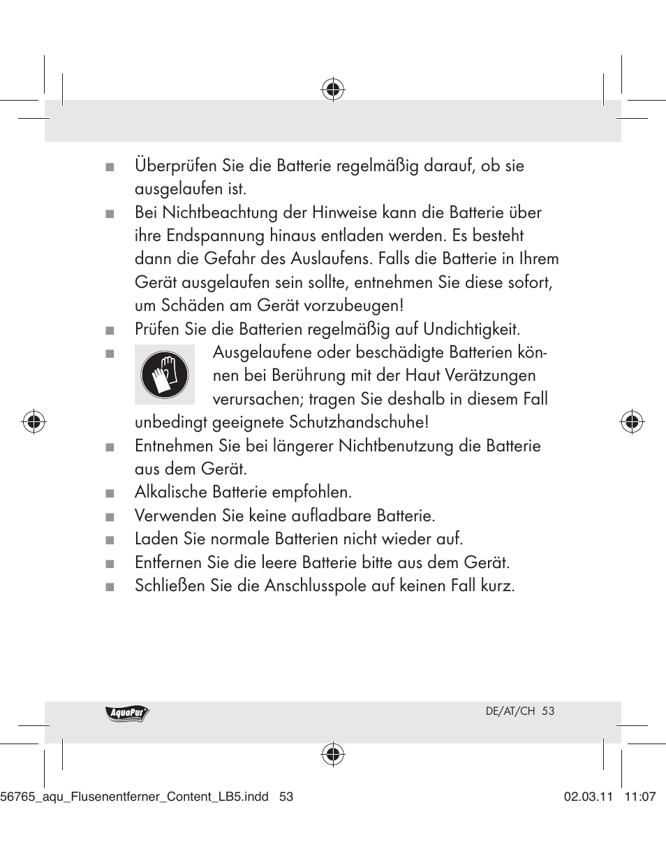 Aquapur H5773 Lint Remover User Manual | Page 51 / 56