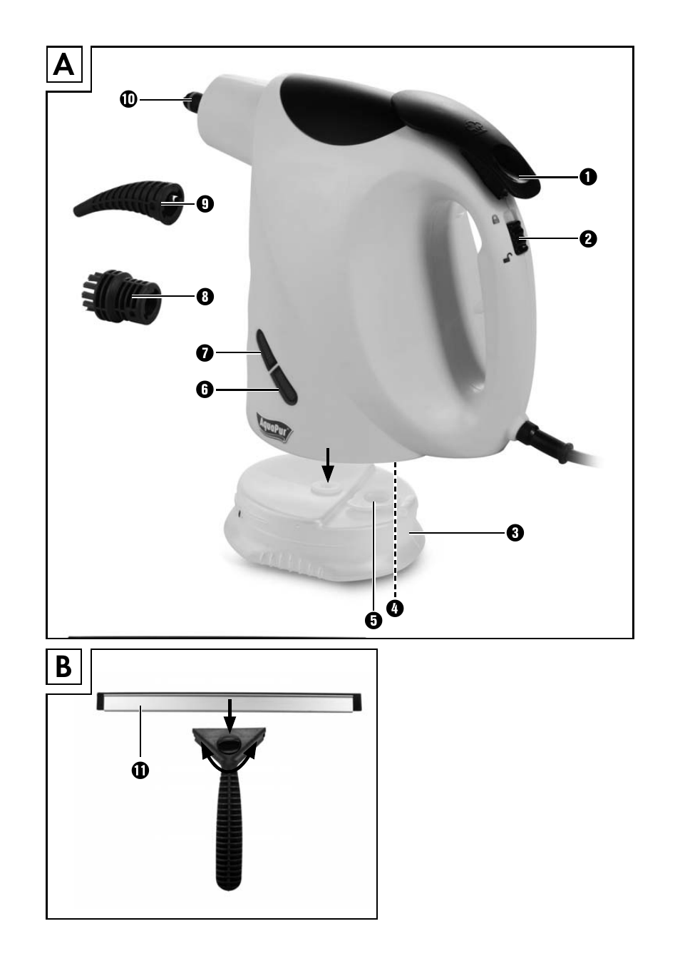 Aquapur ADR 1300 B3 Handheld Steam Cleaner User Manual | Page 3 / 68