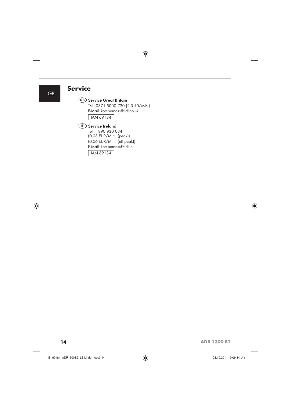 Service | Aquapur ADR 1300 B2 Hand Steam Cleaner User Manual | Page 16 / 86