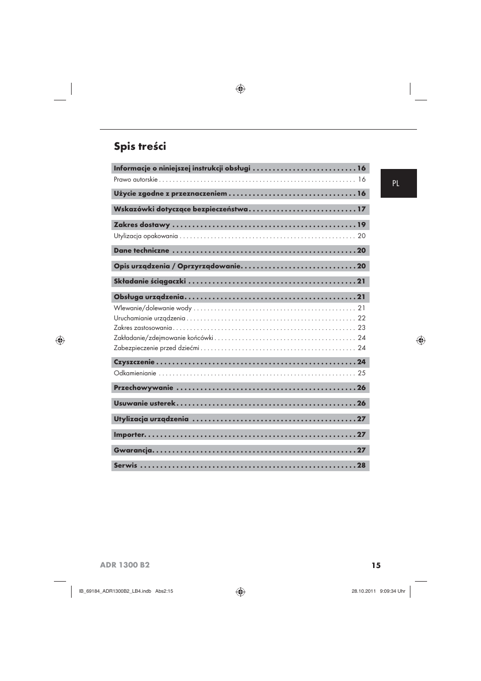 Aquapur ADR 1300 B2 Hand Steam Cleaner User Manual | Page 17 / 86