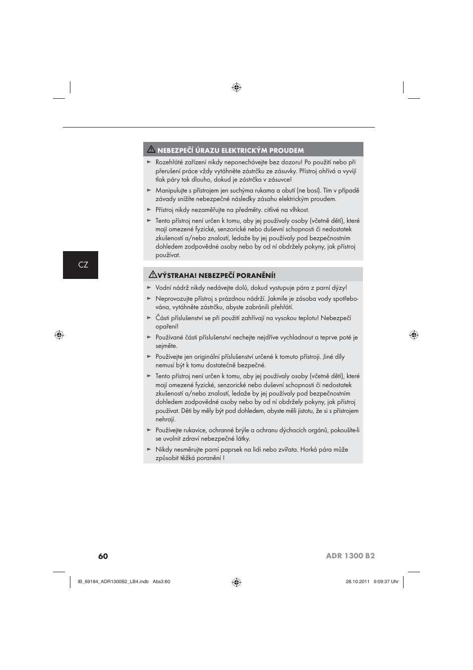 Aquapur ADR 1300 B2 Hand Steam Cleaner User Manual | Page 62 / 86