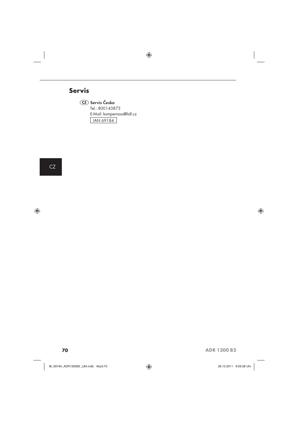 Servis | Aquapur ADR 1300 B2 Hand Steam Cleaner User Manual | Page 72 / 86