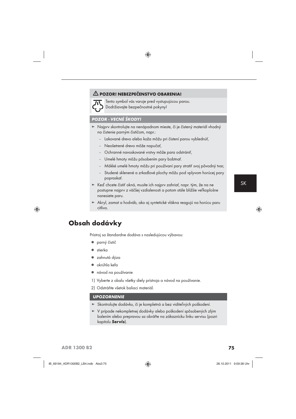 Aquapur ADR 1300 B2 Hand Steam Cleaner User Manual | Page 77 / 86