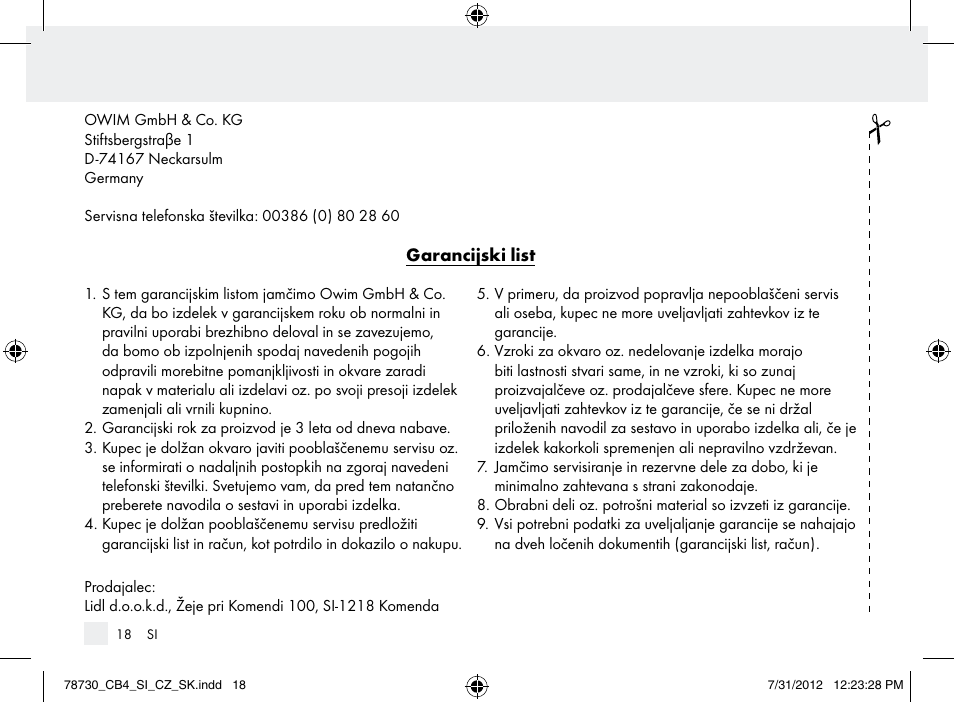 Auriol Z9850 User Manual | Page 18 / 29