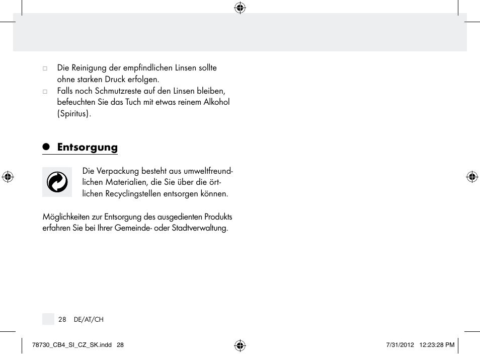 Entsorgung | Auriol Z9850 User Manual | Page 28 / 29