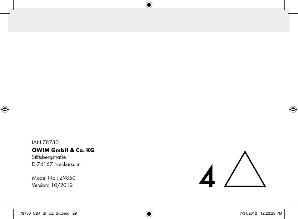 Auriol Z9850 User Manual | Page 29 / 29