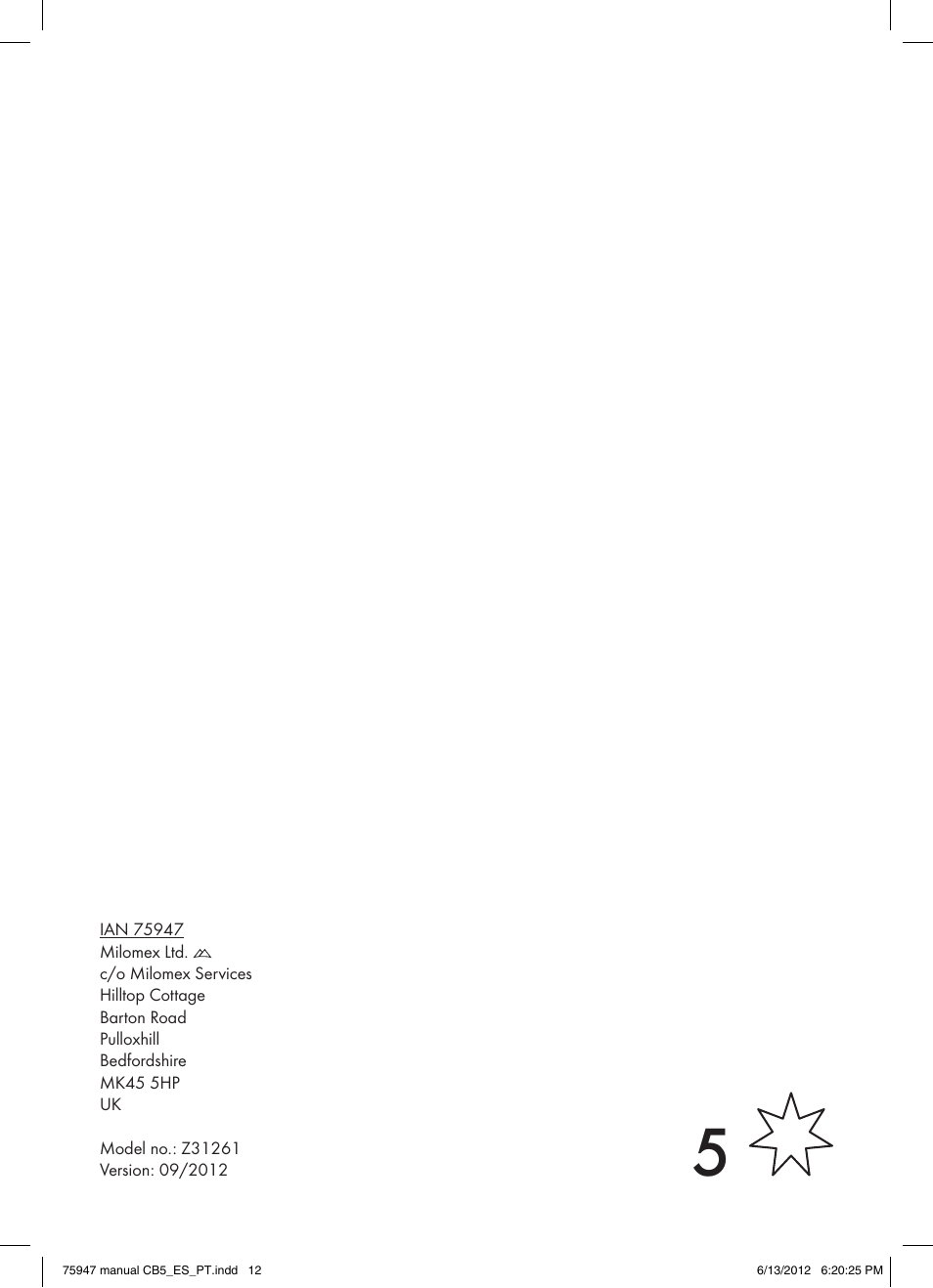 Auriol Z31261 User Manual | Page 12 / 12