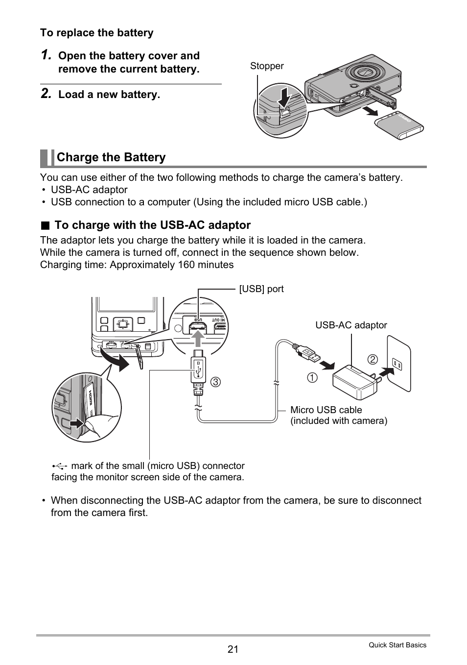 Charge the battery | Casio EX-FC500S User Manual | Page 21 / 248