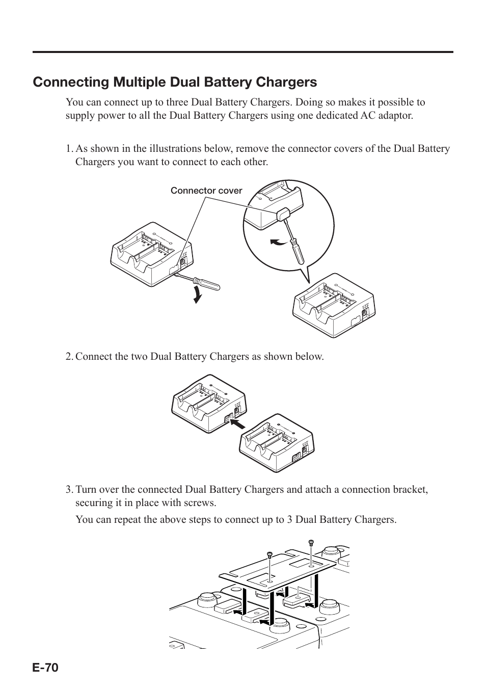 Connecting multiple dual battery chargers | Casio DT-X8 User Manual | Page 72 / 75