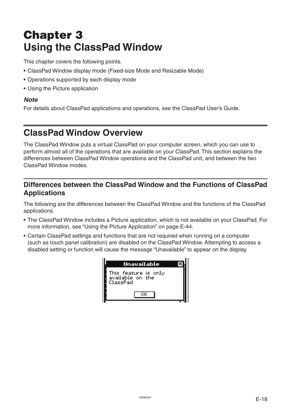 Chapter 3 using the classpad window, Classpad window overview, Chapter 3 | Using the classpad window | Casio ClassPad Manager Version 3.0 User Manual | Page 20 / 113