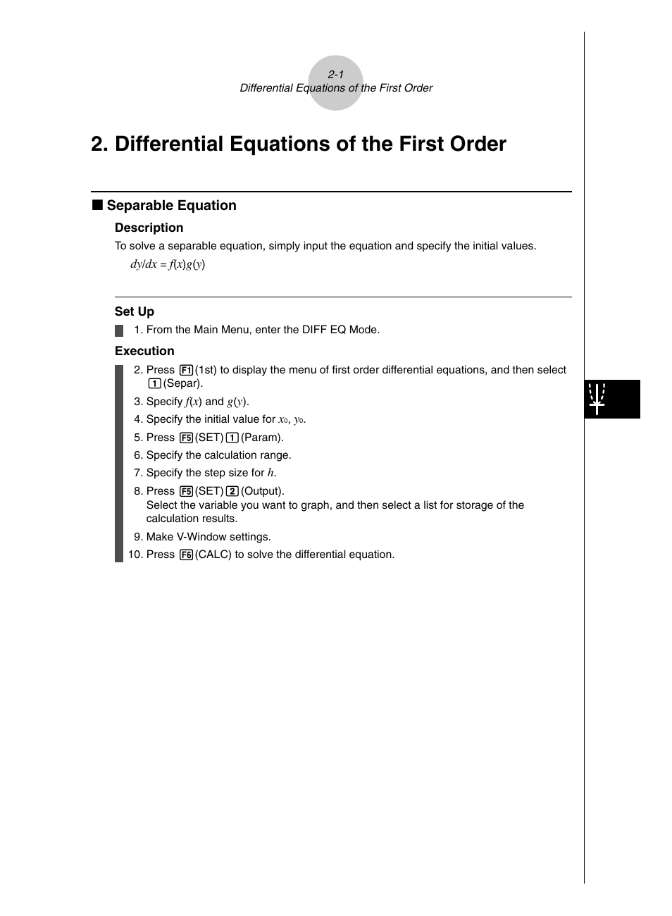 Differential equations of the first order | Casio ALGEBRA FX2.0 series User Manual | Page 4 / 22