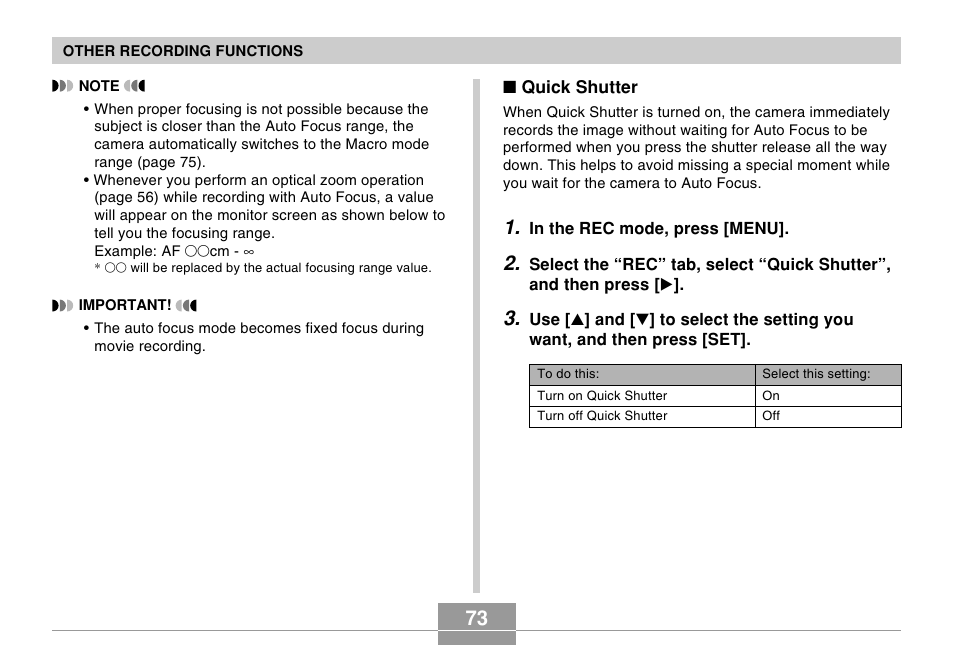 Casio EX-s600 User Manual | Page 73 / 245