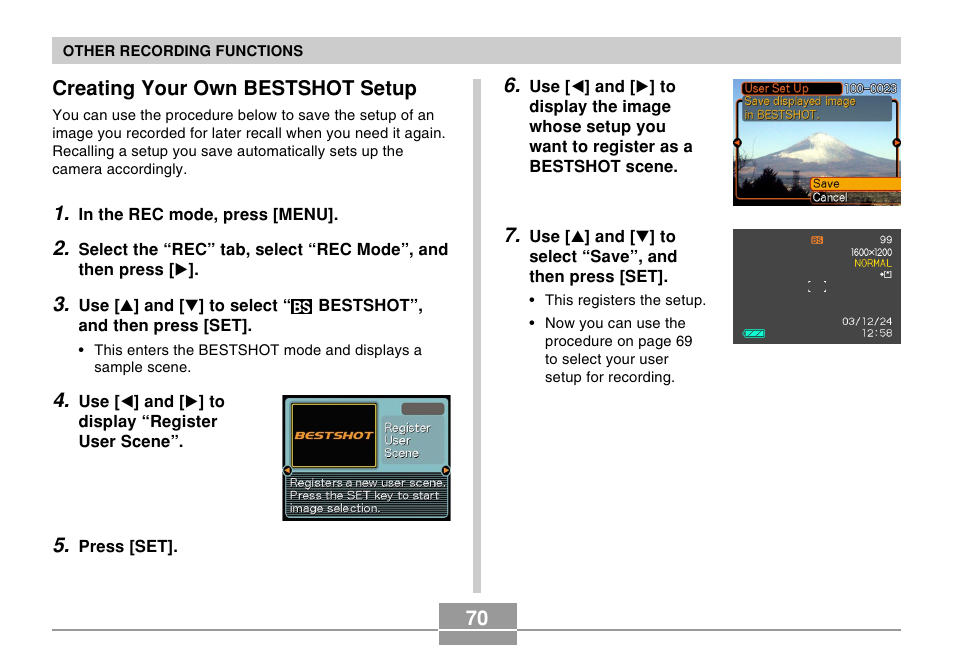 Creating your own bestshot setup | Casio EX-Z4 2 User Manual | Page 12 / 29