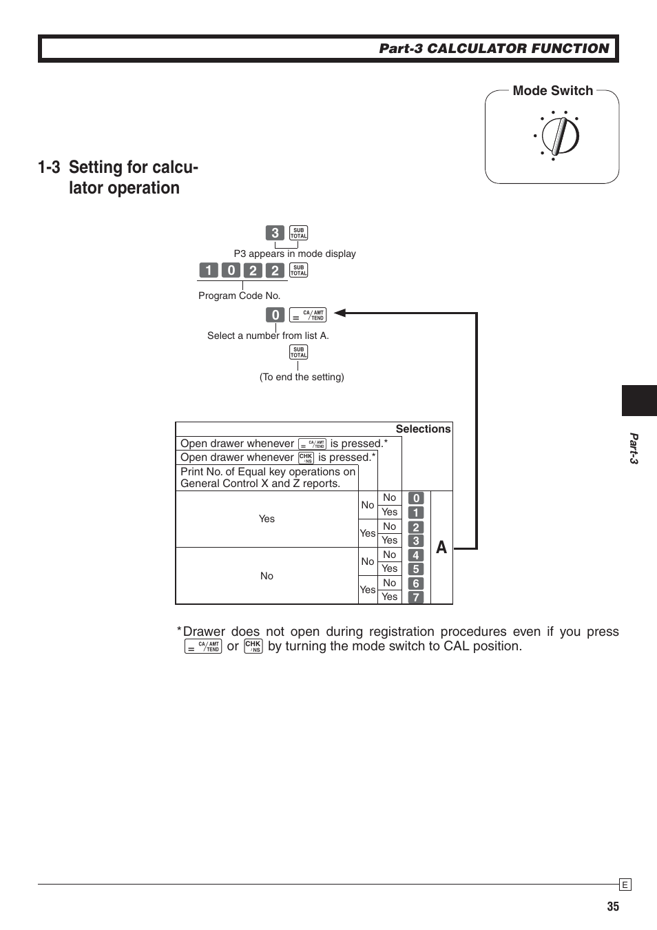 3 setting for calcu- lator operation | Casio PCR-272 Manual User Manual | Page 35 / 46
