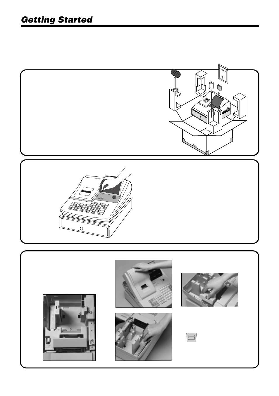Getting started | Casio PCR-365A User Manual | Page 6 / 98