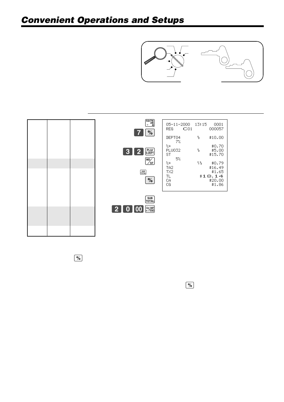 Convenient operations and setups | Casio PCR-365A User Manual | Page 70 / 98