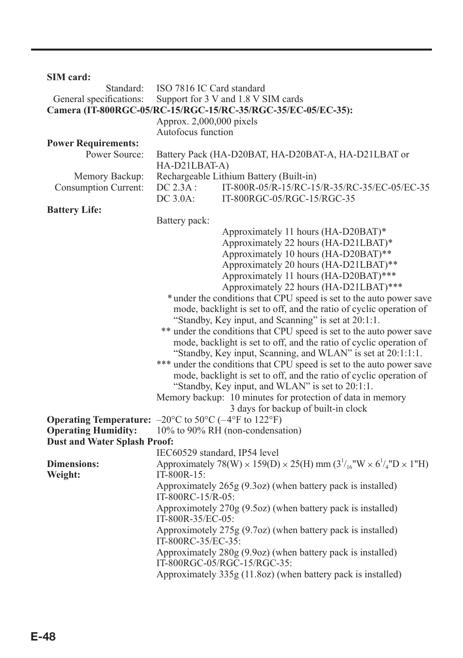 Casio IT-800 User Manual | Page 49 / 73