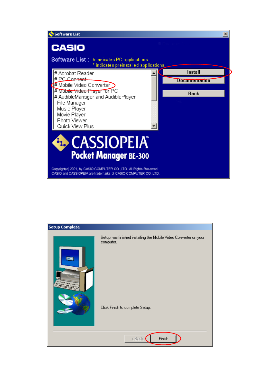 Casio BE-300 Playing Movies on CASSIOPEIA User Manual | Page 13 / 15