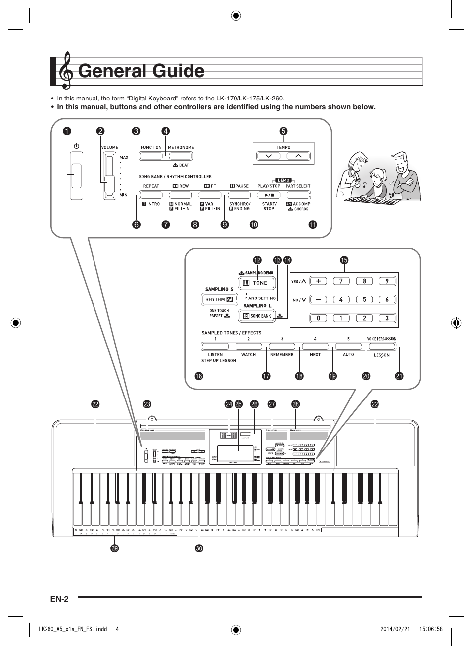 General guide | Casio LK-170 User Manual | Page 4 / 48