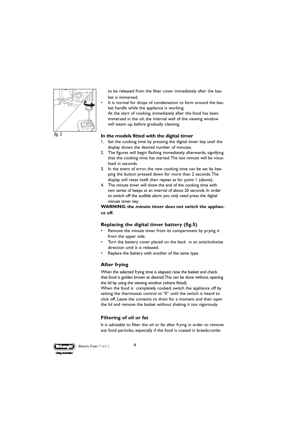 DeLonghi F16313 User Manual | Page 4 / 13