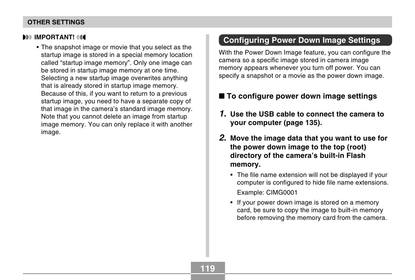 Configuring power down image settings | Casio QV-R40 7 User Manual | Page 3 / 59