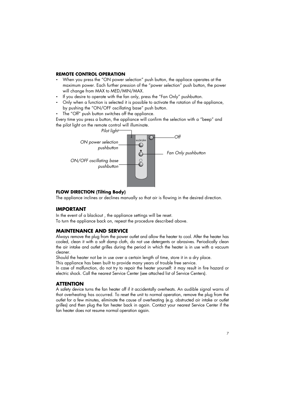 DeLonghi DFH550R User Manual | Page 7 / 8