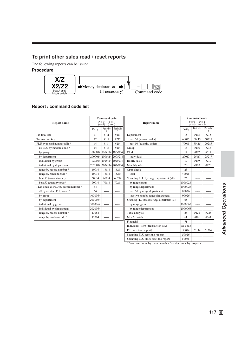 X/z x2/z2, Procedure 6money declaration | Casio SE-S6000 User Manual | Page 118 / 134
