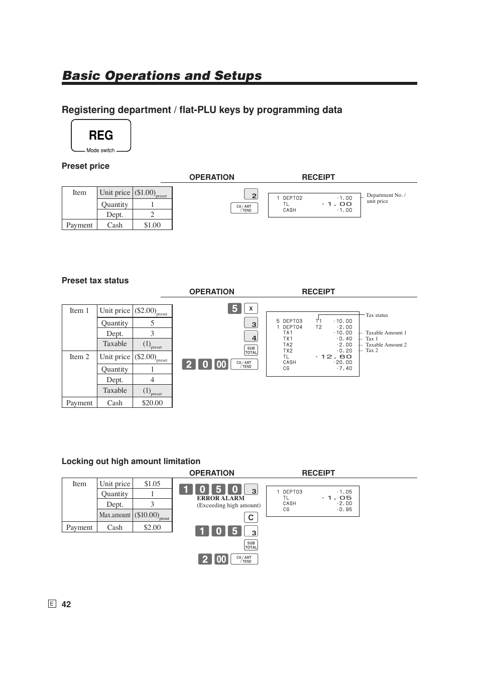 Basic operations and setups, 5 | # $ s 20- f | Casio SE-S6000 User Manual | Page 43 / 134