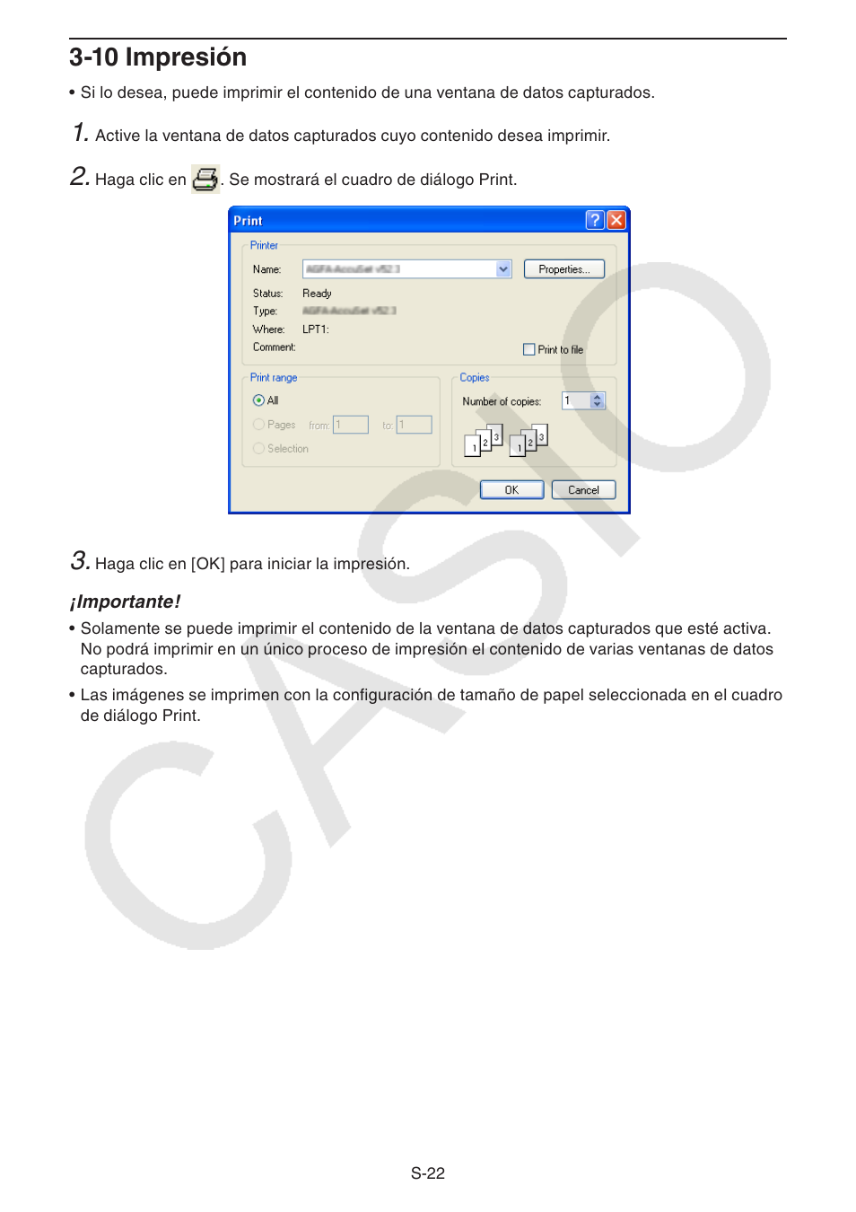 10 impresión | Casio Screen Receiver User Manual | Page 23 / 29