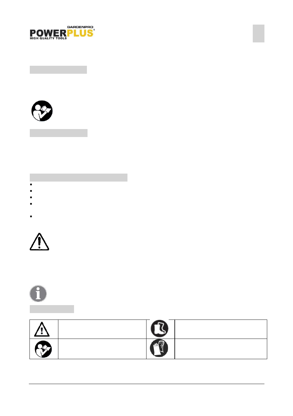 Application, Description, Package content list | Symbols | Powerplus POWXG2009 HEDGE TRIMMER 750W 690MM EN User Manual | Page 2 / 8